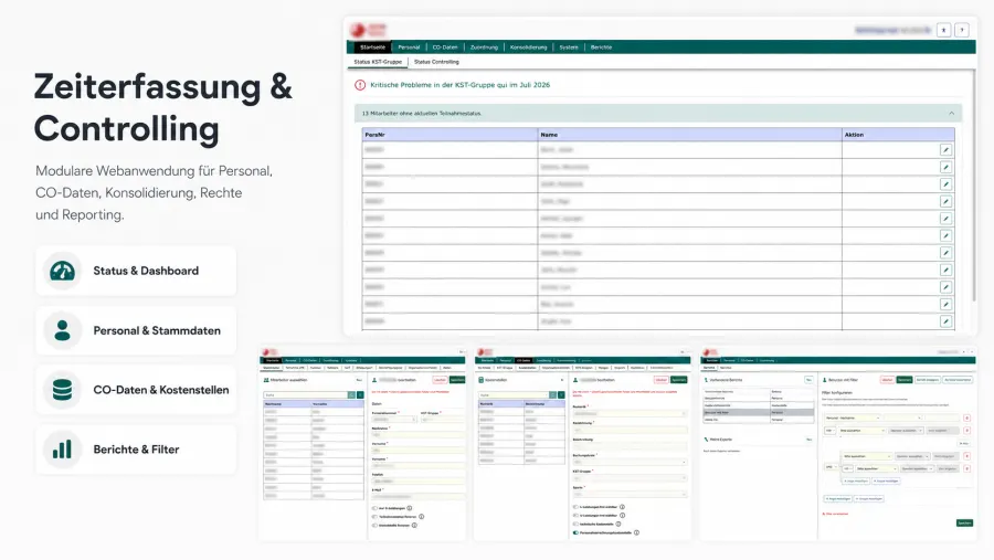 Behörden-Zeiterfassung & Dienstplan-Portal Mockup