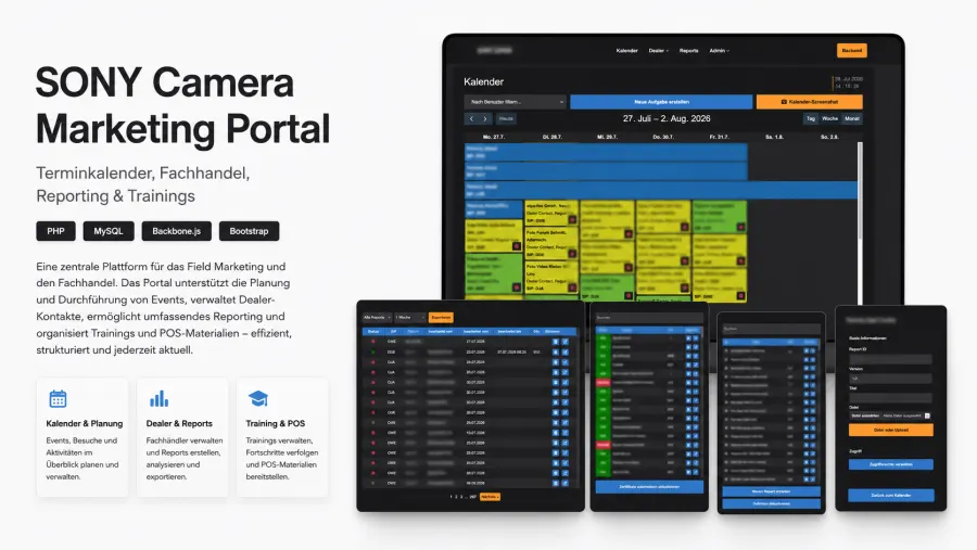 SONY Marketingportal für Fachhändler und Marketingaktivitäten
