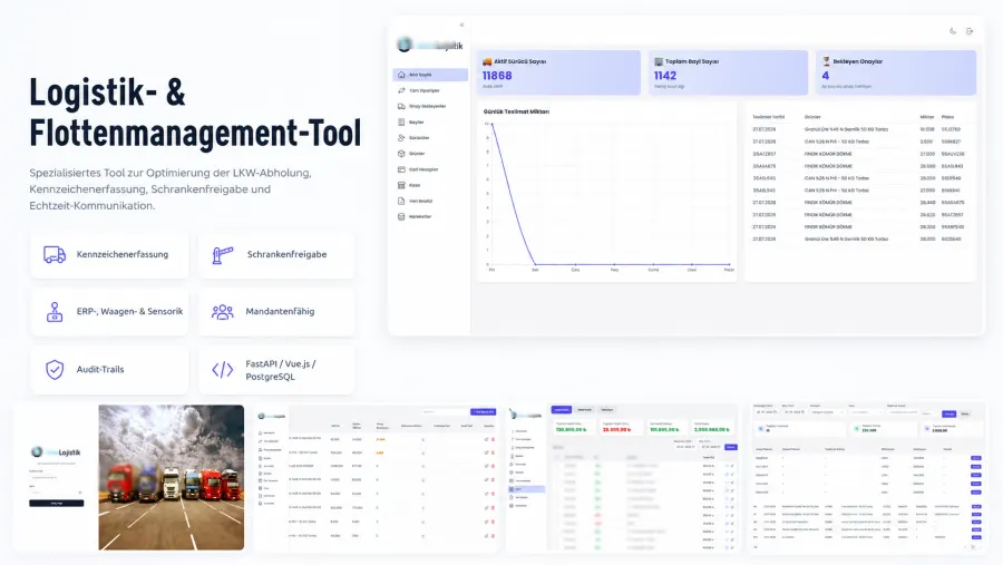 Logistik- & Flottenmanagement-Tool UI